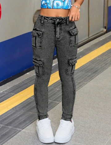 Blugi Shein Kids, gri Gri