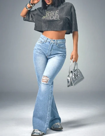 Blugi SHEIN, albastru Albastru