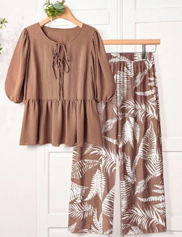 Compleu SHEIN CURVE, maro Maro