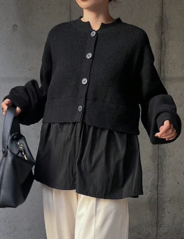 Cardigan Friful, negru Negru