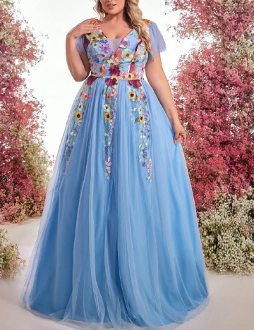 Rochie lunga SHEIN CURVE, albastru Albastru