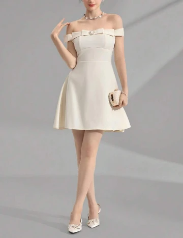 Rochie scurta SHEIN, ecru Alb