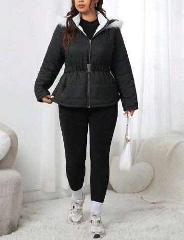 Geaca SHEIN CURVE, negru Negru