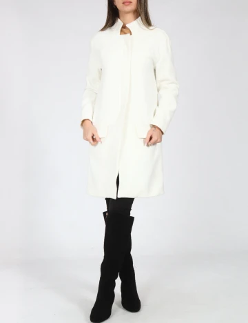 Palton Zara, ecru Alb