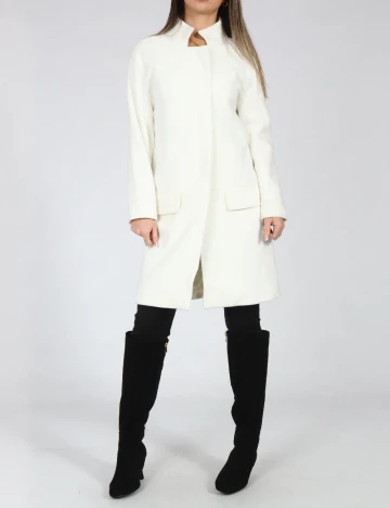 Palton Zara, ecru Alb