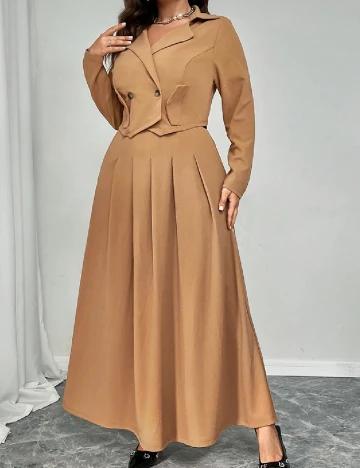 Compleu SHEIN CURVE, maro Maro