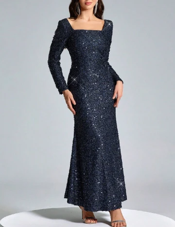 Rochie lunga Emery Rose, bleumarin Albastru