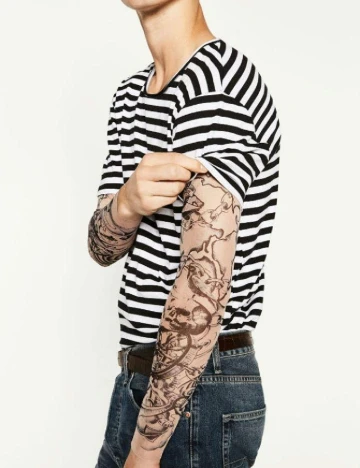 Tricou Zara, alb/negru Alb