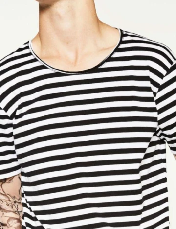 Tricou Zara, alb/negru Alb