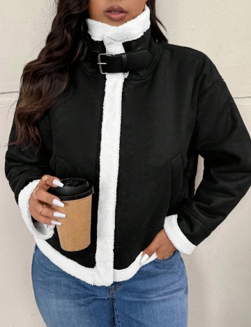 
						Jacheta SHEIN CURVE, negru/alb