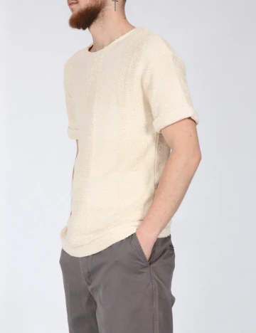 Tricou Zara, ecru Alb