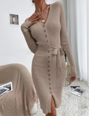 Rochie medie SHEIN, bej Crem