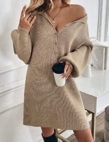 Rochie scurta SHEIN, crem Crem