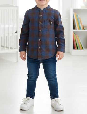 
						Camasa Zara, albastru/maro