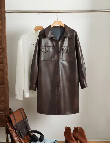 Palton SHEIN CURVE, maro Maro