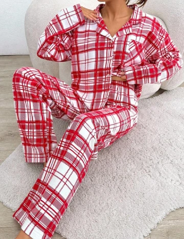 Pijama SHEIN, alb/rosu Rosu