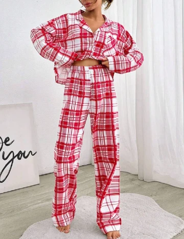 Pijama SHEIN, alb/rosu Rosu