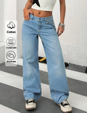 Blugi SHEIN, albastru deschis Albastru