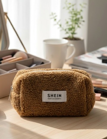 
						Geanta cosmetice SHEIN, maro