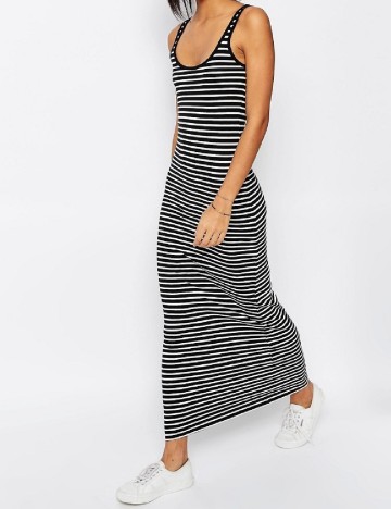 Rochie lunga Vero Moda, alb/negru
