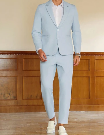 Costum SHEIN Plus Size Men, albastru deschis Albastru