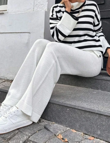 Compleu SHEIN, alb/negru Alb