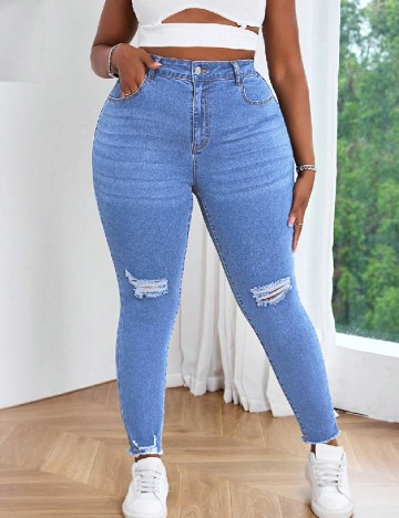 
						Blugi SHEIN CURVE, albastru