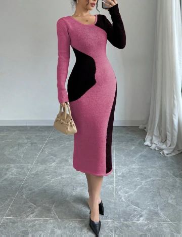 Rochie medie SHEIN, roz/negru Roz