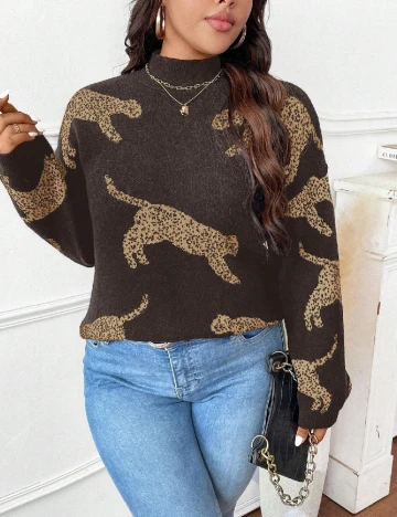 Bluza SHEIN CURVE, maro Maro