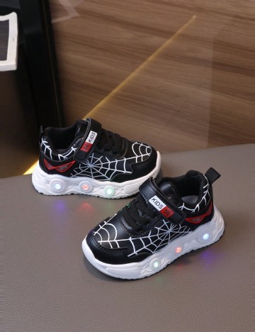 
						Adidasi cu luminite Shein Kids, negru