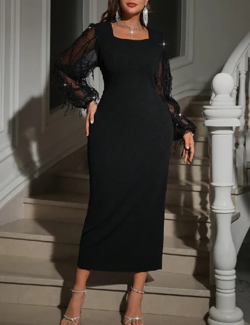 Rochie medie SHEIN CURVE, negru Negru