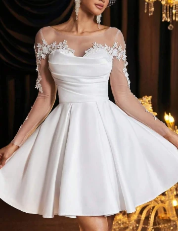 Rochie scurta SHEIN, alb Alb