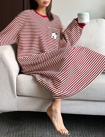 
						Rochie de noapte Dazy, rosu/alb