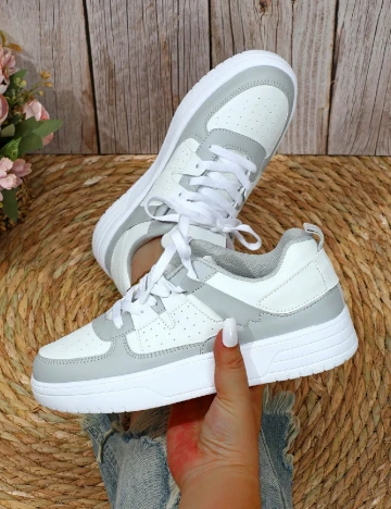 Adidasi SHEIN, alb/gri Alb