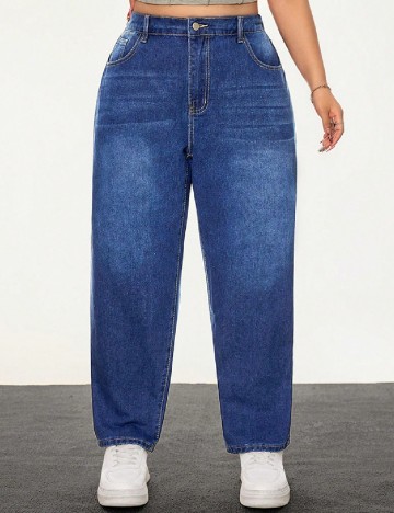 
						Blugi SHEIN CURVE, albastru