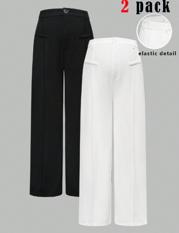 
						Set pantaloni 2 perechi SHEIN, alb/negru