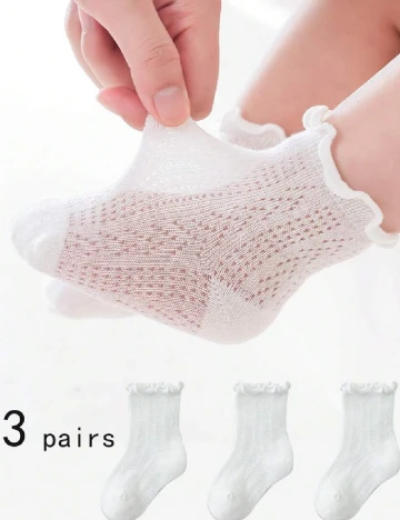 Set sosete 3 perechi Shein Kids, alb Alb