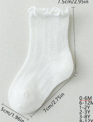 Set sosete 3 perechi Shein Kids, alb Alb