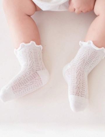 Set sosete 3 perechi Shein Kids, alb