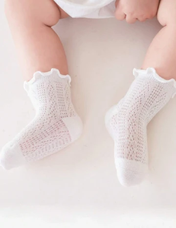 Set sosete 3 perechi Shein Kids, alb Alb