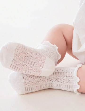 Set sosete 3 perechi Shein Kids, alb Alb