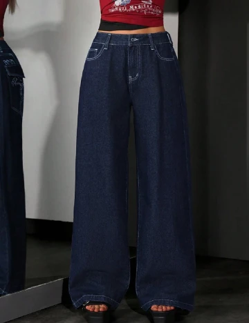 Blugi SHEIN, bleumarin Albastru