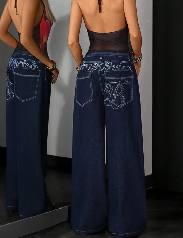 Blugi SHEIN, bleumarin Albastru