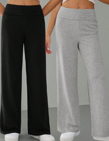 
						Set pantaloni 2 perechi SHEIN, negru/gri