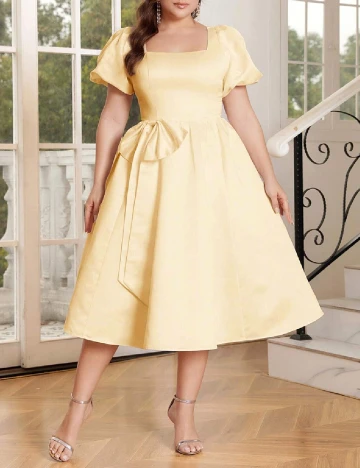 Rochie medie SHEIN CURVE, galben Galben