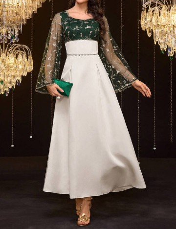 
						Rochie lunga SHEIN, verde/crem