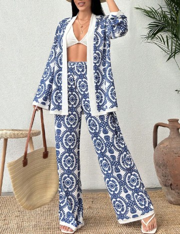 
						Compleu SHEIN, albastru/alb