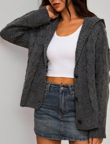 
						Cardigan Forever 21, gri inchis