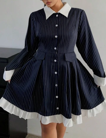 Rochie scurta SHEIN CURVE, bleumarin Albastru