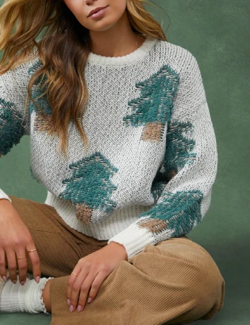 Pulover SHEIN, alb Alb